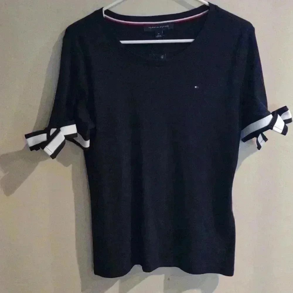 NWT‎ Tommy Hilfiger short sleeve top navy women's medium